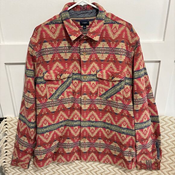 J.Crew Men’s Aztec Southwestern Shirt Jacket Button Down - Picture 1 of 5